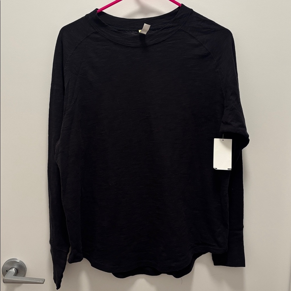 Zella Black Long Sleeve 100% Cotton Workout Shirt